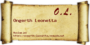 Ongerth Leonetta névjegykártya